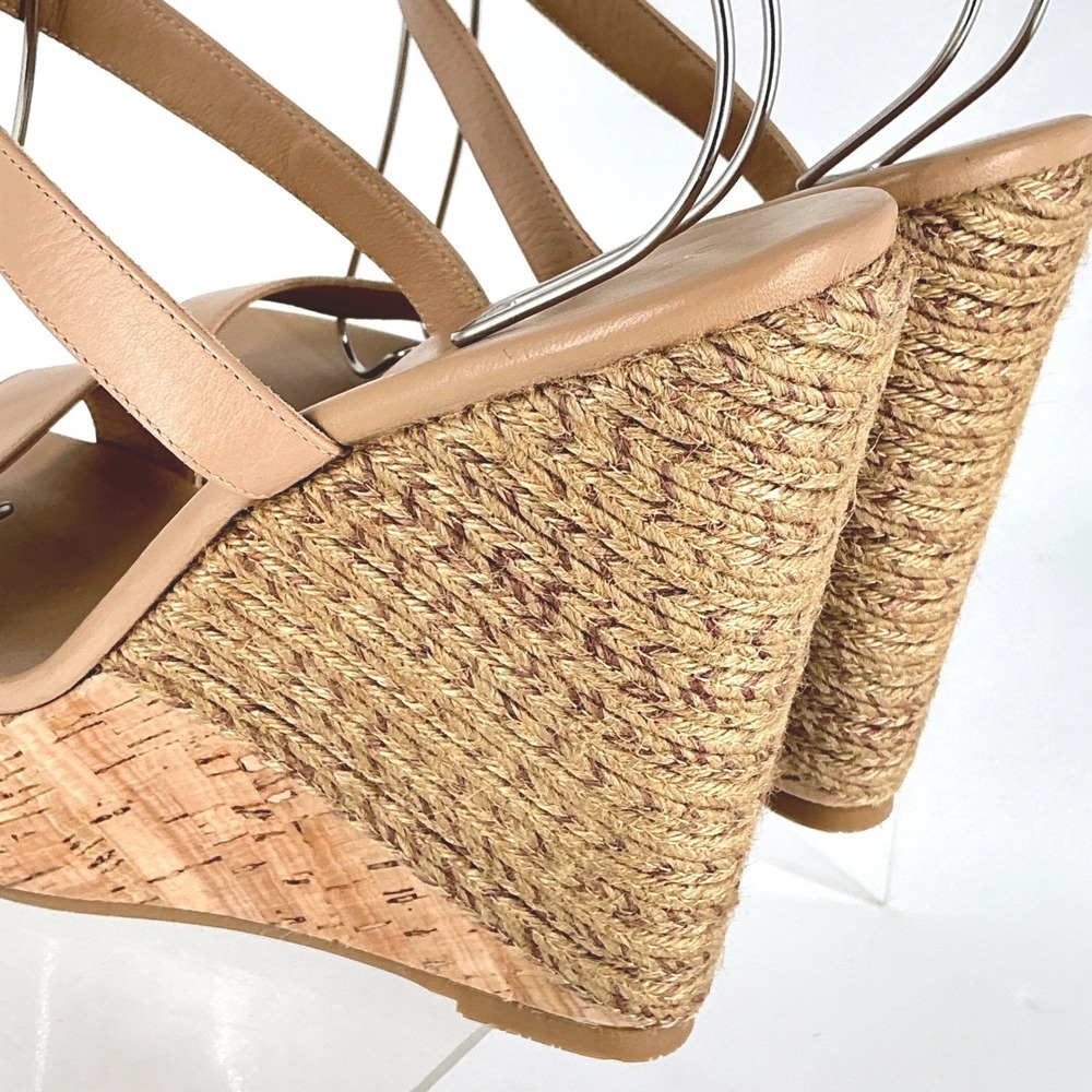 Stuart Weitzman Size 10 Tan Leather Espadrille‎ Wedge Platform Sandals NEW $495 - Picture 9 of 12